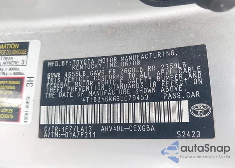 2009 Toyota Camry Hybrid from USA, damaged, VIN 4T1BB46K69U079453
